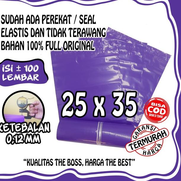 

POLYMAILER 25X35 UNGU LILCAC PREMIUM LANGSUNG PABRIK TEBAL DAN HALUS