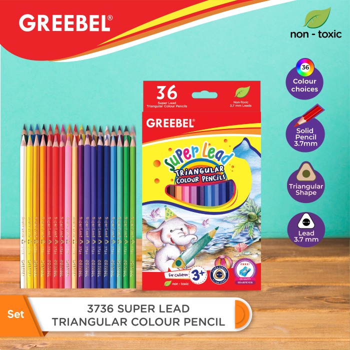 

GREEBEL 3736 Pencil Super Lead Triangular Colour Pencils