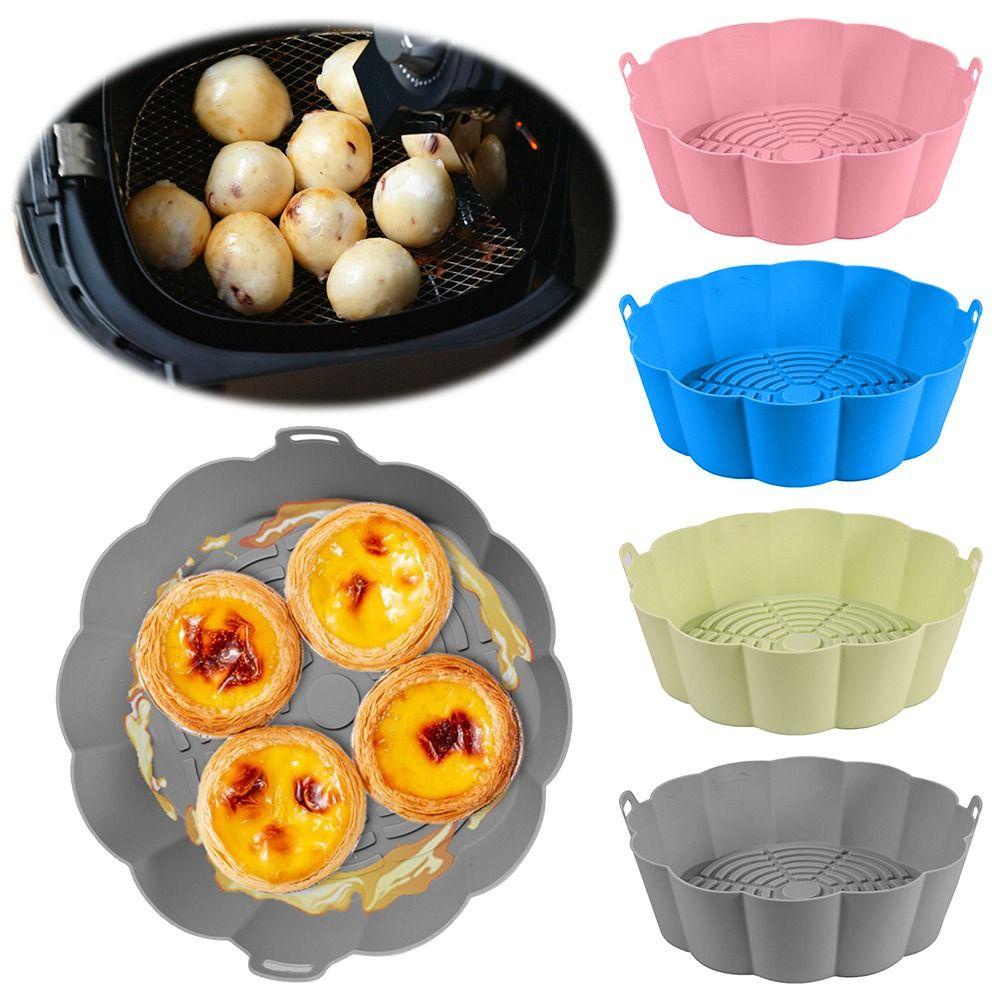 Solighter Air Fryer Silicone Pad New Grill Pot Tray Masak Multi-Fungsi Pengganti Liners AirFryer Aksesoris Baking Basket