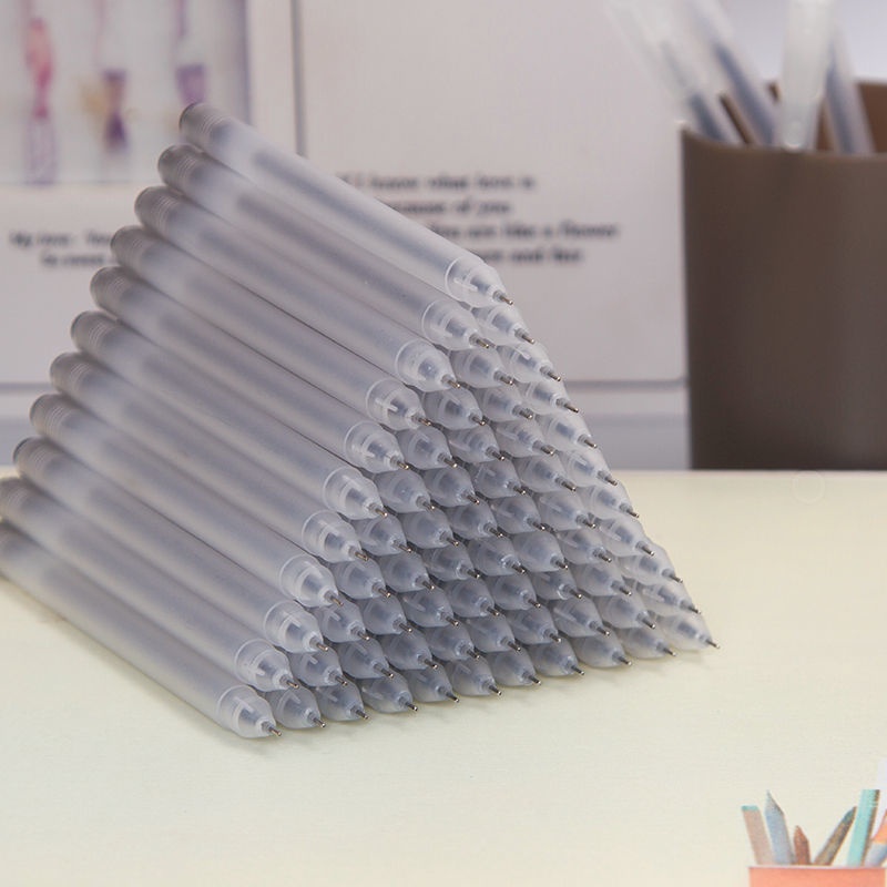 1pc Pulpen Tinta Hitam 0.5mm Bahan Plastik Transparan Anti slip Untuk Kantor