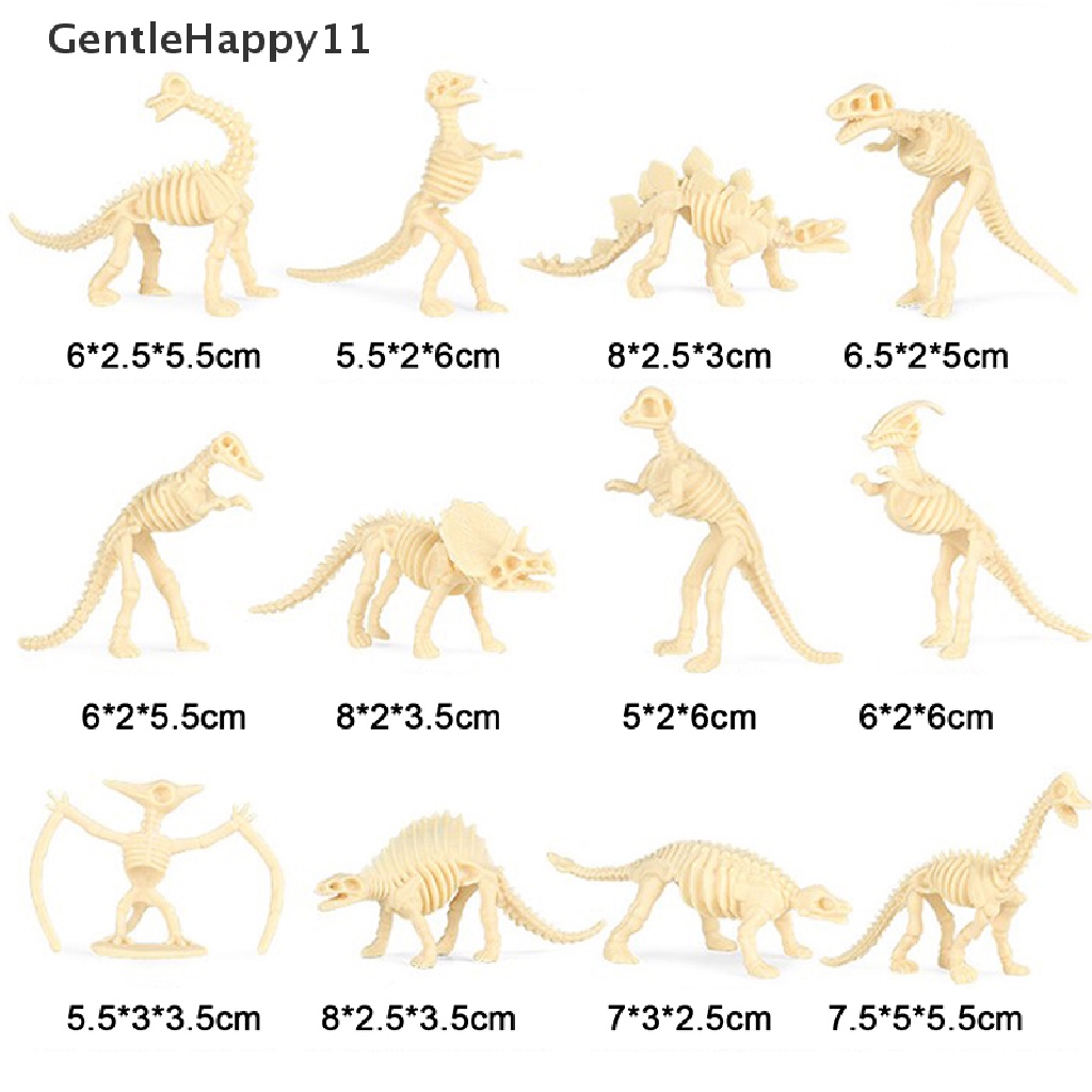 GentleHappy 12pcs Dinosaur Toys Fossil Skeleton Simulation Model Set Mini Action Figure id