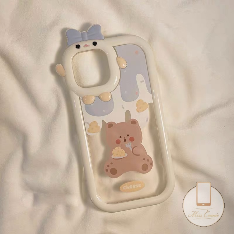 Kelinci Lucu Lovely Bear Pasangan Lembut Penutup Belakang Untuk Samsung A14 A13 A03 A04 A04s A12 A32 A22 A23 A53 A52 A04E A73 A02s A50 A03s A51 A52s A50s A21s A71 A11 A33 Monster Len Phone Case