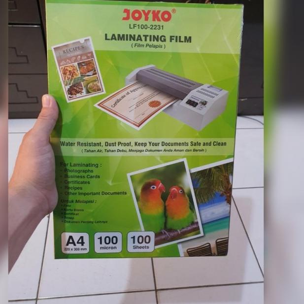 

plastik plastic laminating joyko a4 100 micron laminasi panas
