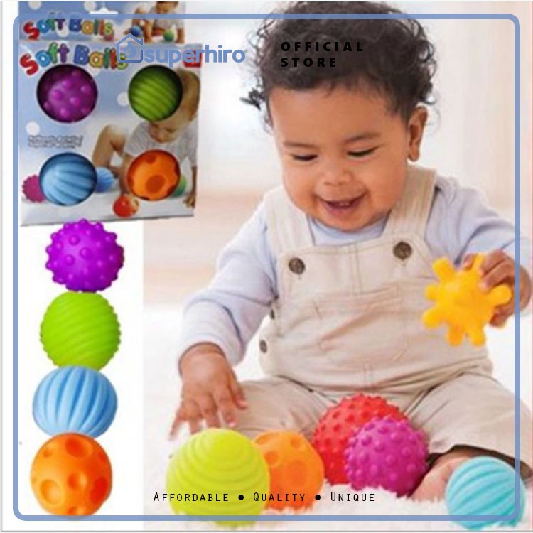 Soft Ball Baby Mainan Paket Bola Sensory Sensorik Bayi Teether