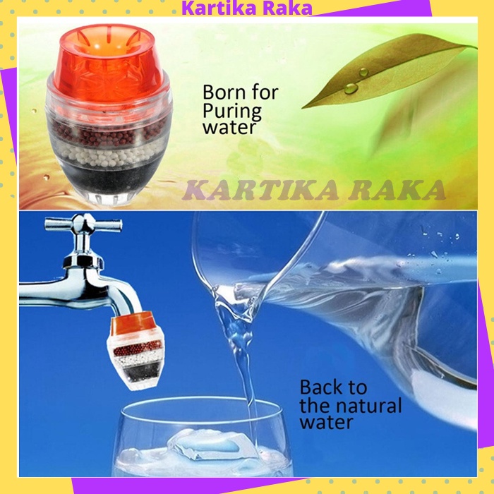 KR Sambungan Keran Air Fleksibel Filter Kran Wastafel Water Purifier Cleaner With Carbon 16-19mm