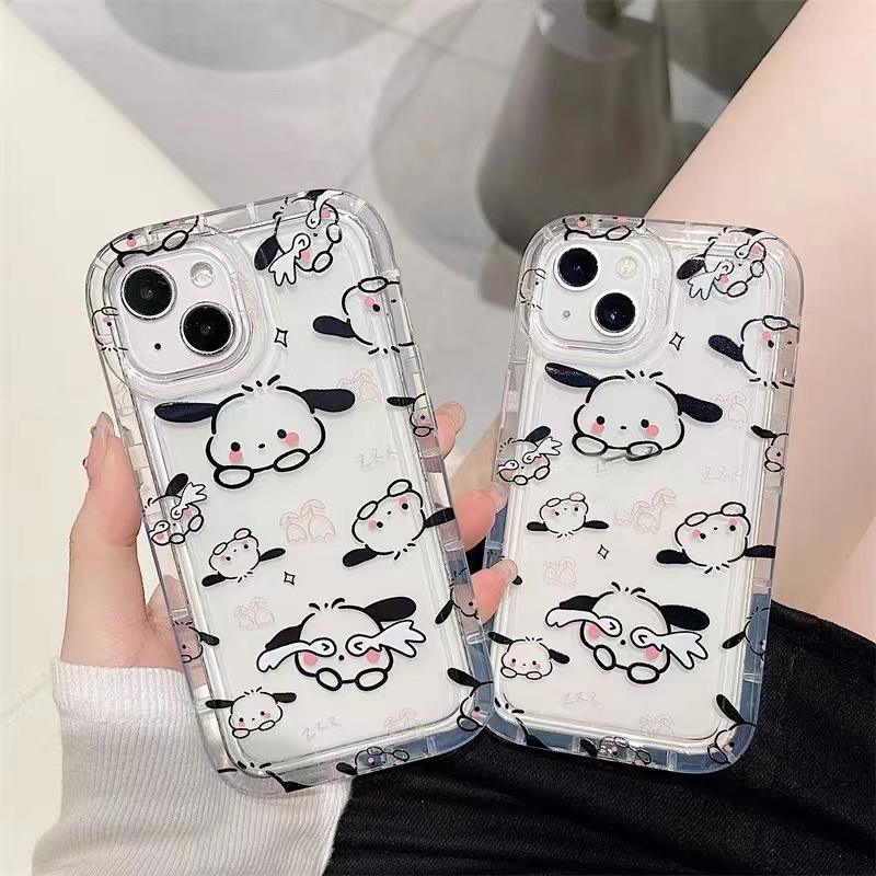 Soft Case Silikon TPU Transparan Motif Anjing Untuk IPhone 13 14 12 11 Pro X XS Max XR 6 6S 7 8 Plus