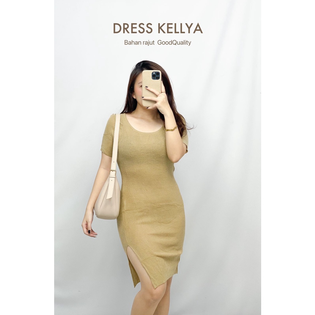 Basic id fashion Dres rajut bodycon / Dres rajut molly / Dres wanita korean style / Gaun elegant