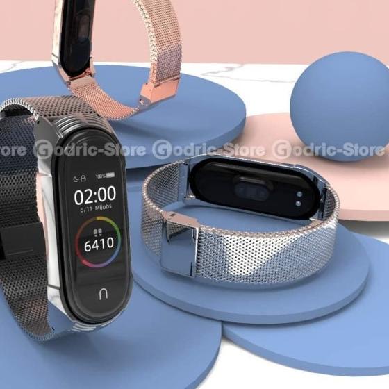 MIJOBS MiBand 5 MILAN TRANSFORMER Stainless Strap for Mi Band 5 4 3 - ROSEGOLD
