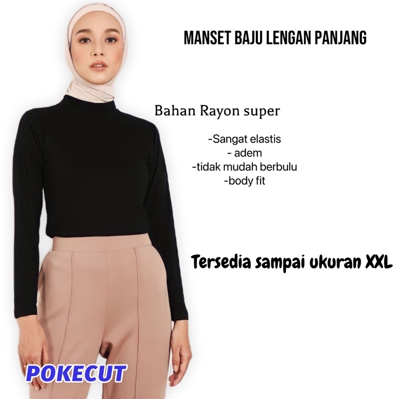 manset baju lengan panjang dewasa bahan adem rayon super