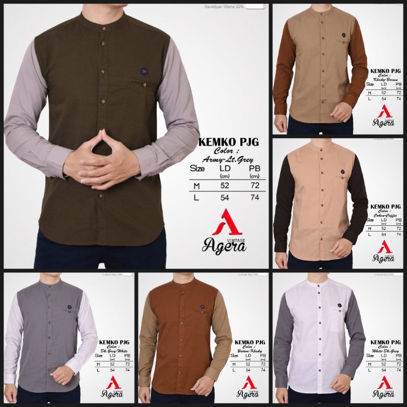 [ NEW MODEL ] BAJU KURTA KEMEJA KOKO KEMKO PRIA LENGAN PANJANG ORIGINAL TERBARU KOMBINASI AGERA