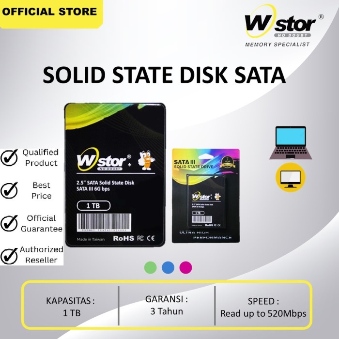 SSD SATA 2.5” SATA III 120gb / 240gb / 480gb / 1tb WSTOR