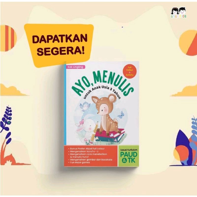 Buku Calistung ; Ayo, Menulis Untuk Anak Usia 3 Tahun - Buku Paud - Buku Tk