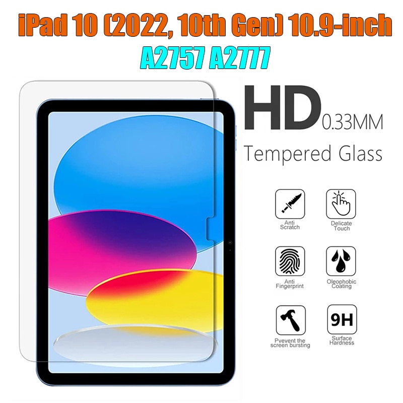 Pelindung Layar Tempered Glass 9H HD Tahan Ledakan Untuk iPad 10 (2022) 10.9 &quot;Gen 10.9&quot; A2757 A2777