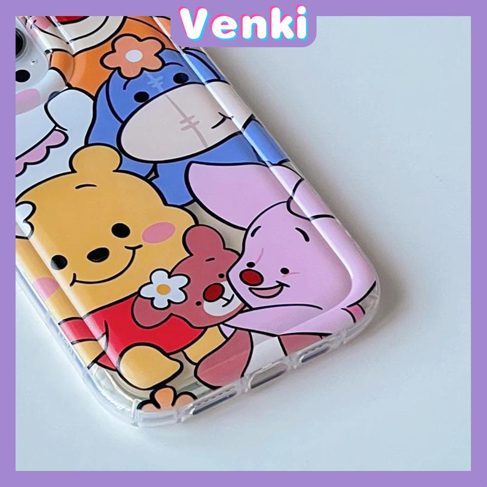 Case For iPhone 14 Pro Max TPU Soft Jelly Airbag Case Glossy Cute Cartoon Animals Case Camera Protection Shockproof For iPhone 14 13 12 11 Plus Pro Max 7 Plus X XR