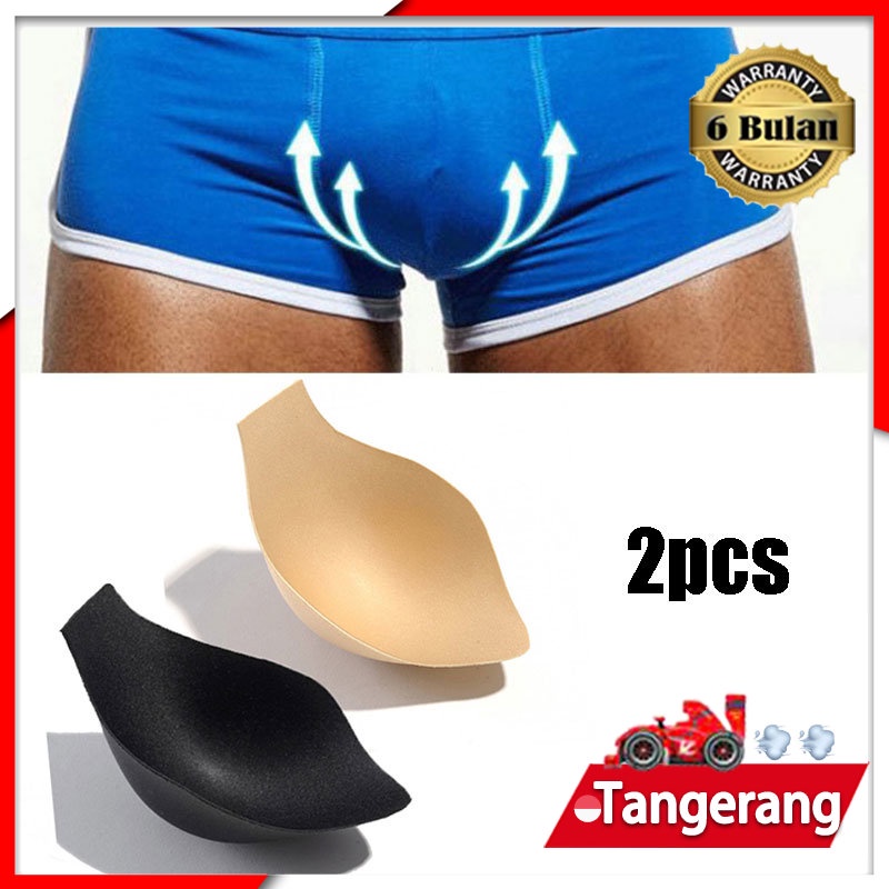 2pcs Bantalan Cup Celana Dalam Pria Bulge Pad Pria Bulge Man Men Pria Cup Pad Enchancer Busa Celana Dalam