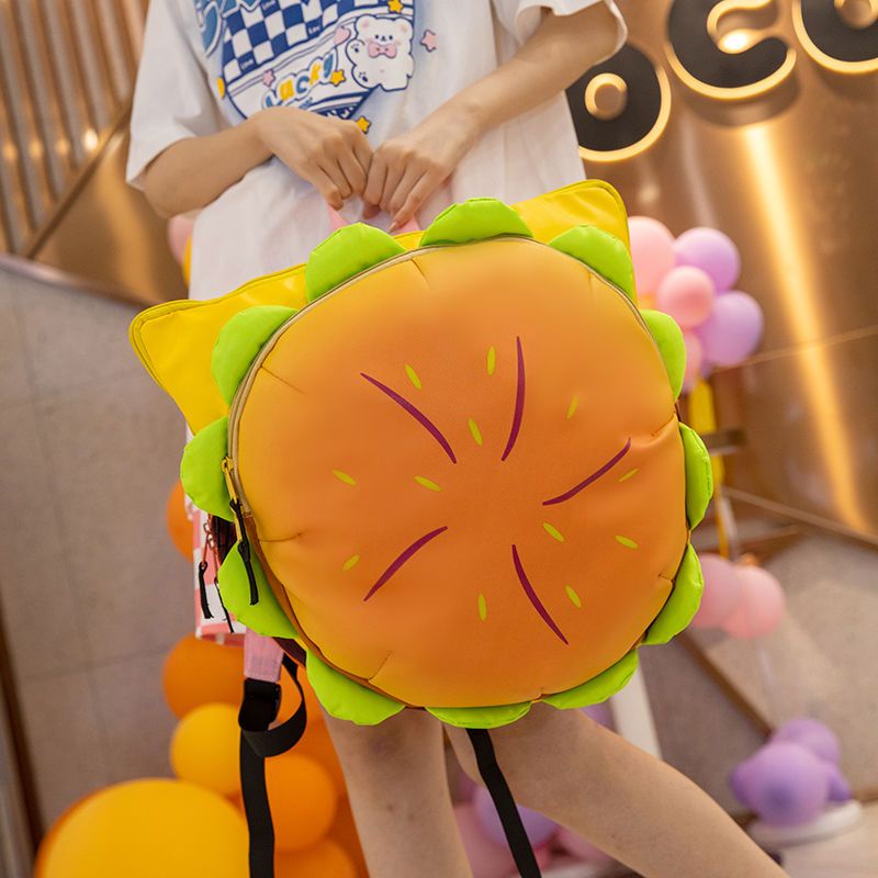 ↂ☾Sera Cartoon Network Little Red Book dengan Cheeseburger Backpack Tas Sekolah Lucu Ransel Big Rong