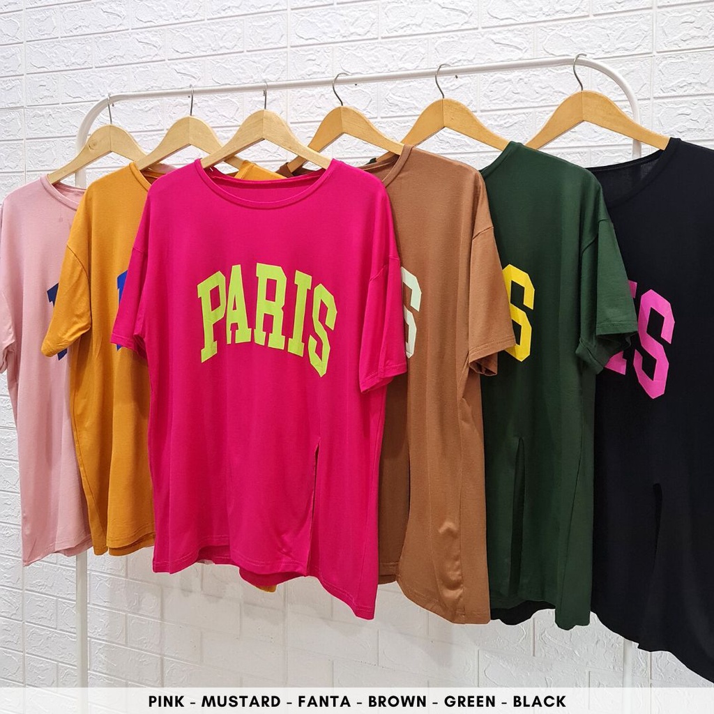 4623 pariese slit oversize t-shirt kaos spandex