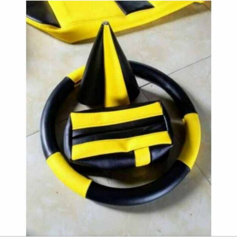 sarung stir/cover stir tempat tissu+tutup perseneling,variasi interior mobil/interior mobil/variasi 
