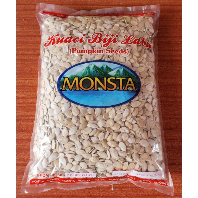 

500g Repack Kuaci Biji Labu Kwaci Putih Pumpkin Seeds.