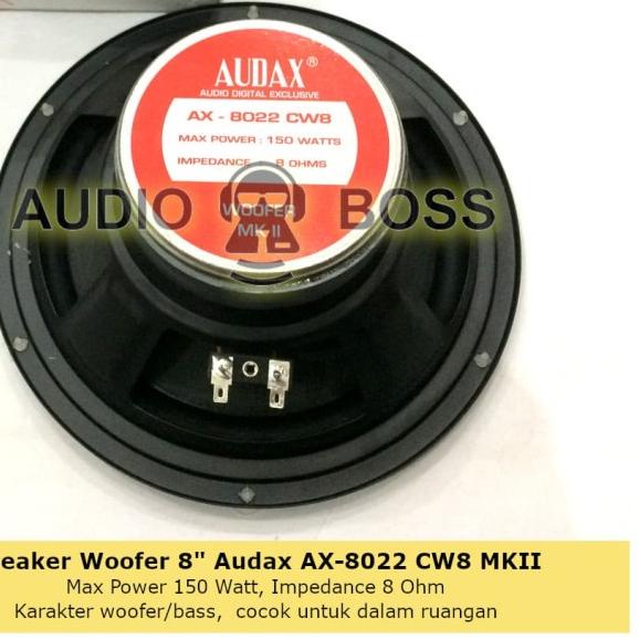 Speaker Woofer 8" 8 inch 8 in Audax AX-8022 CW8 MKII AX 8022 AX8022