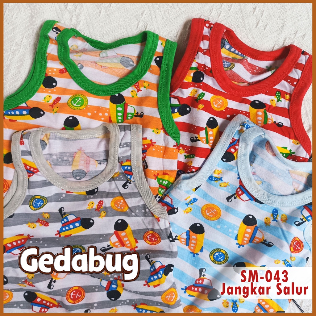 3 Pcs - Singlet Agree Kids SM - 043 Jangkar SALUR | Singlet anak motif Lucu dan Berkualitas | Gedabug