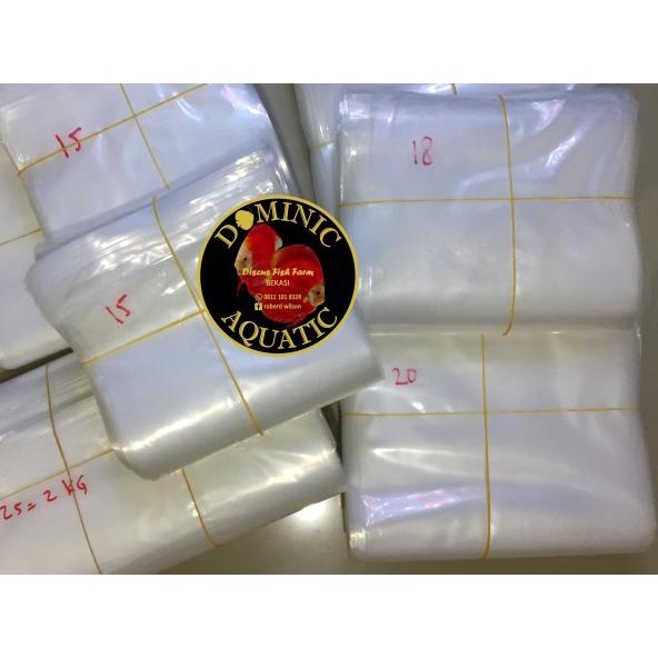 PLASTIK PACKING BUNGKUS IKAN DISCUS KOI LOUHAN TEBAL 0.8MM - 22 cm x 55 cm