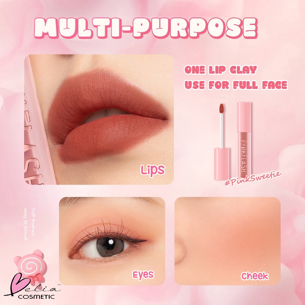 ❤ BELIA ❤ PINKFLASH Powdery LipGloss PF-L16 | Lipgloss | Pewarna bibir | BPOM
