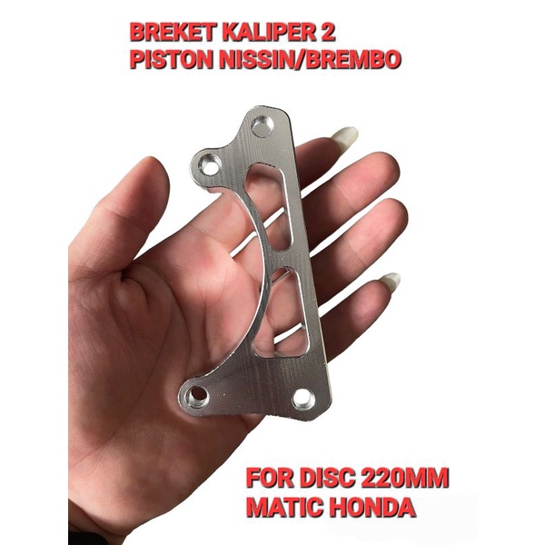 BREKET KALIPER 2 PISTON NISSIN/BREMBO BEAT VARIO SCOOPY READY FOR DISC 190MM DAN 220MM