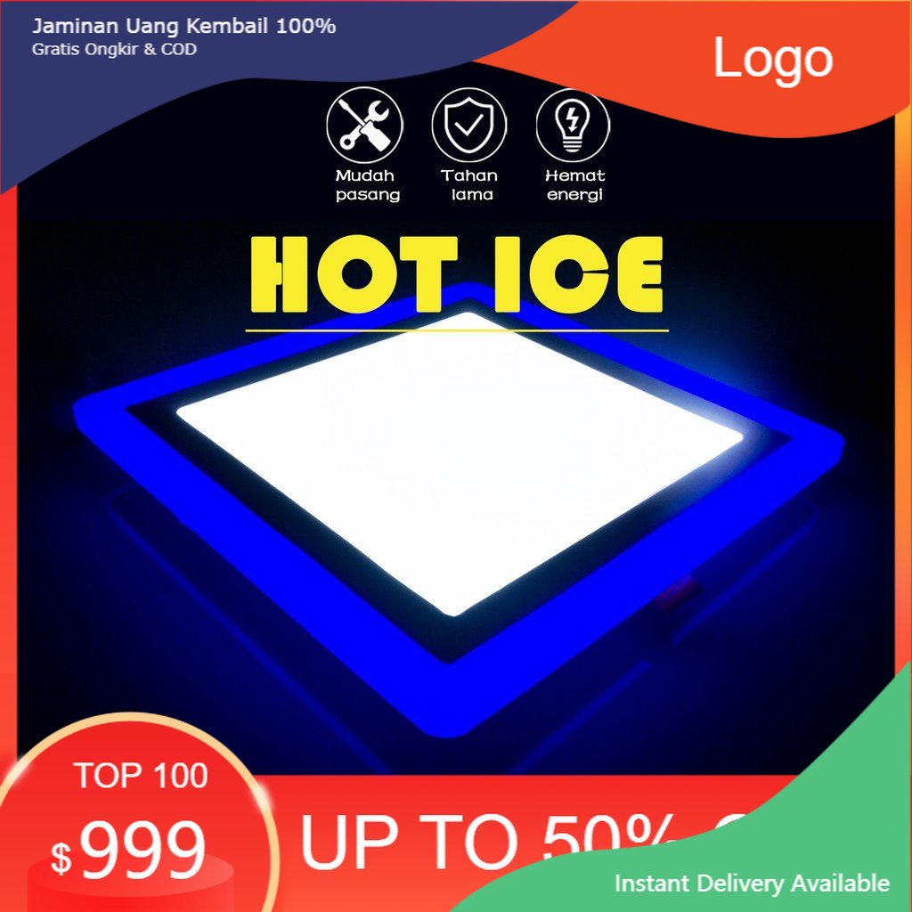 Lampu Downlight Lampu led panel led panel kotak Downlight SNI 3+3w 6+3w 12+4w dua warna 2 warna