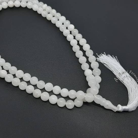 Tasbih Batu Giok Putih Asli 99 Butir - White Jade Original