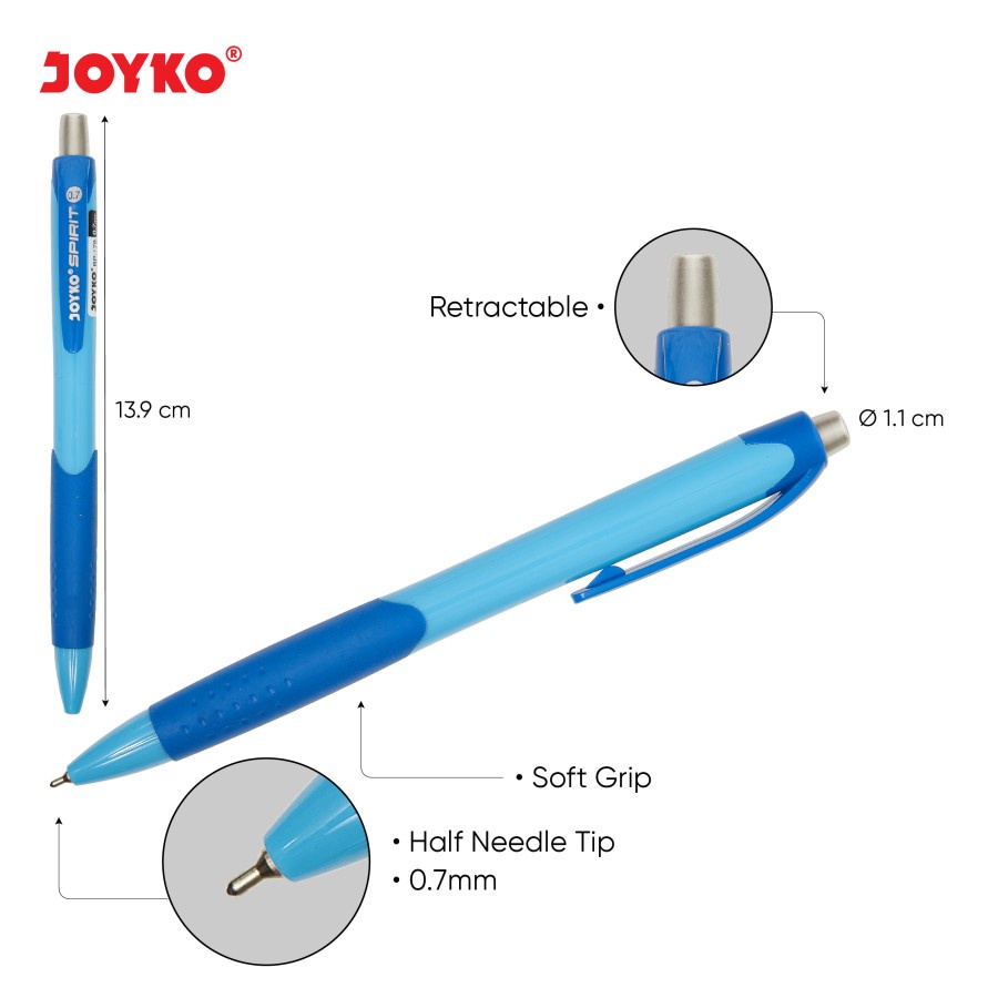 Pen (Ballpoint) Joyko Spirit 0.7 mm BP-179 [1 LUSIN]