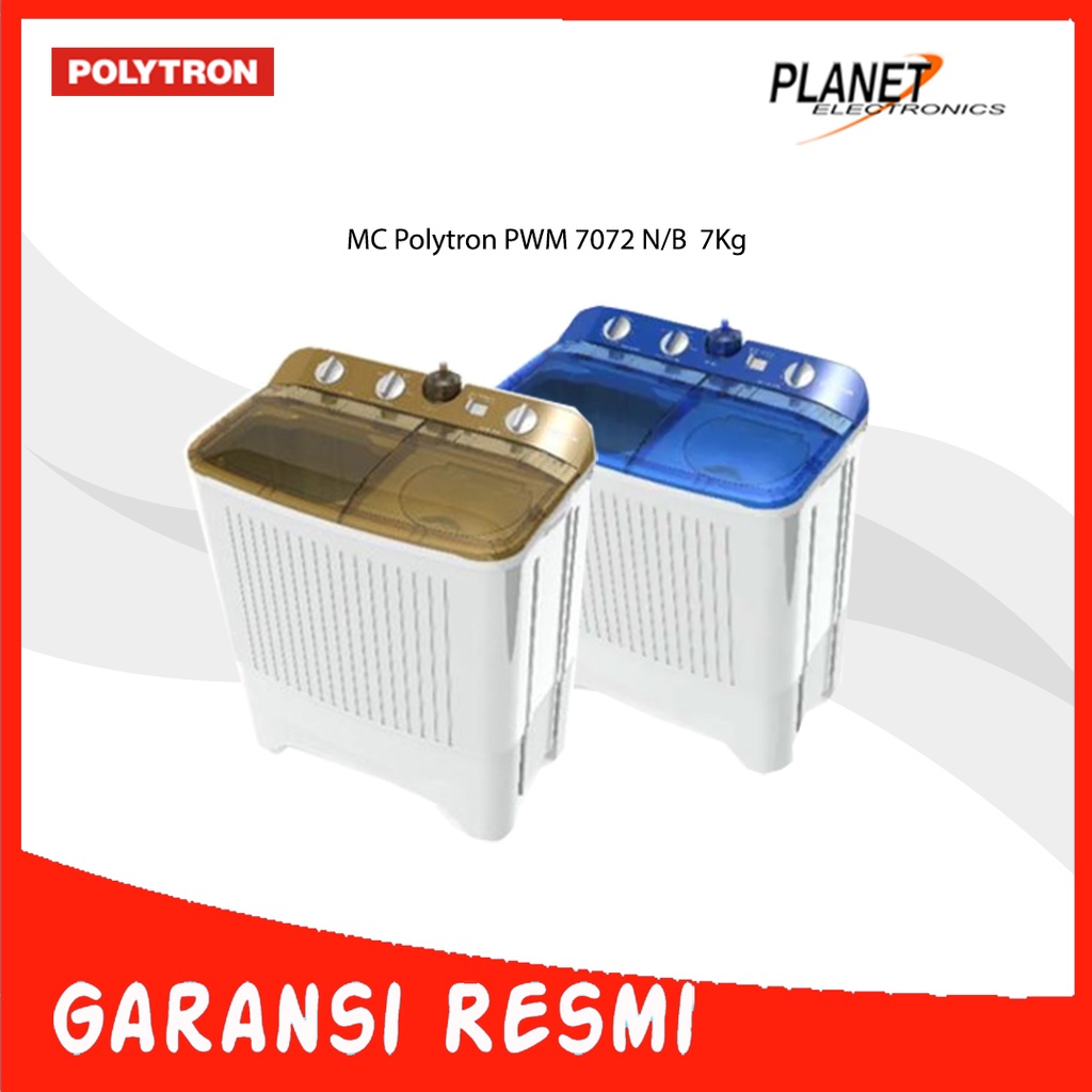 Jual Mesin Cuci 2 Tabung 7Kg Polytron PWM 7072 N/B | Shopee Indonesia