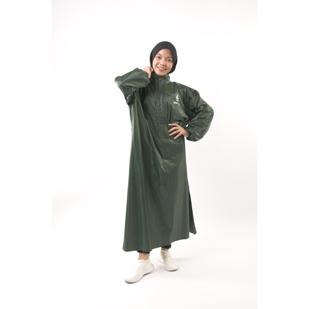 Jas Hujan Gamis Muslimah Perempuan Syar'i Mantela Mantel Hujan Trendy Bahan Taslan Premium Anti Rembes Tembus Air