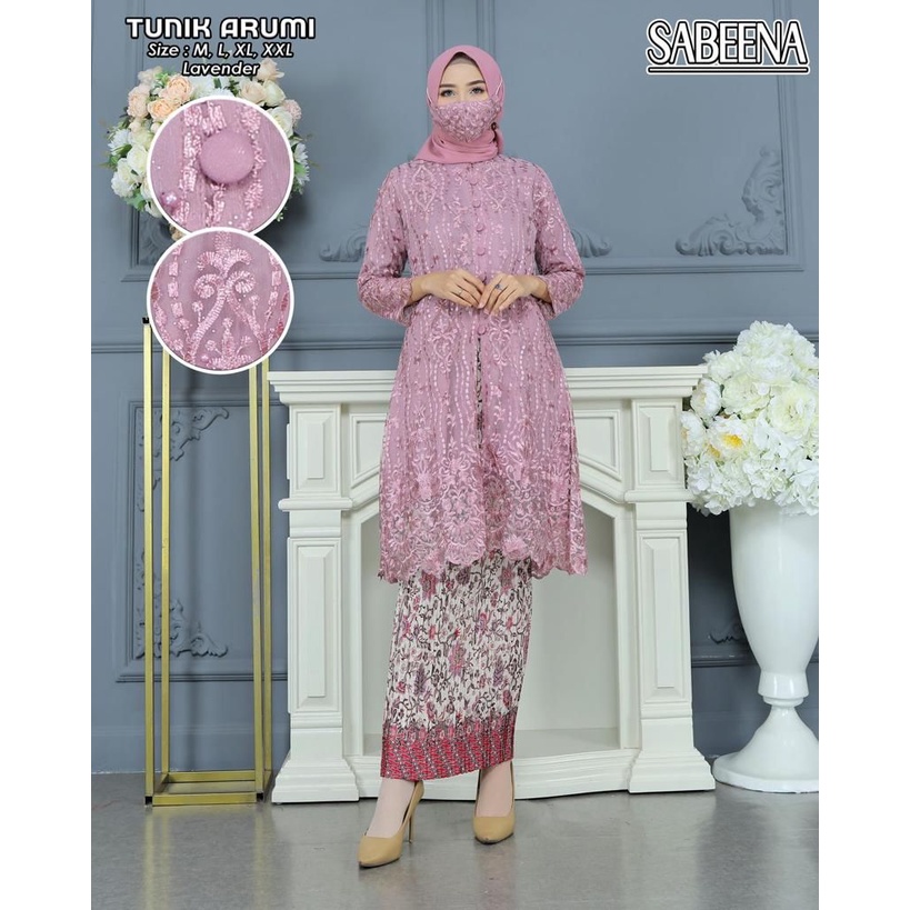 Set Kebaya Modren Tunik Busui Kabaya Wisuda Setelan Rok Plisket Kebaya Terbaru