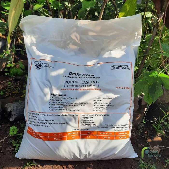 Pupuk Organik Kascing Vermicompost Kompos Bekas Cacing 5Kg PG SBY