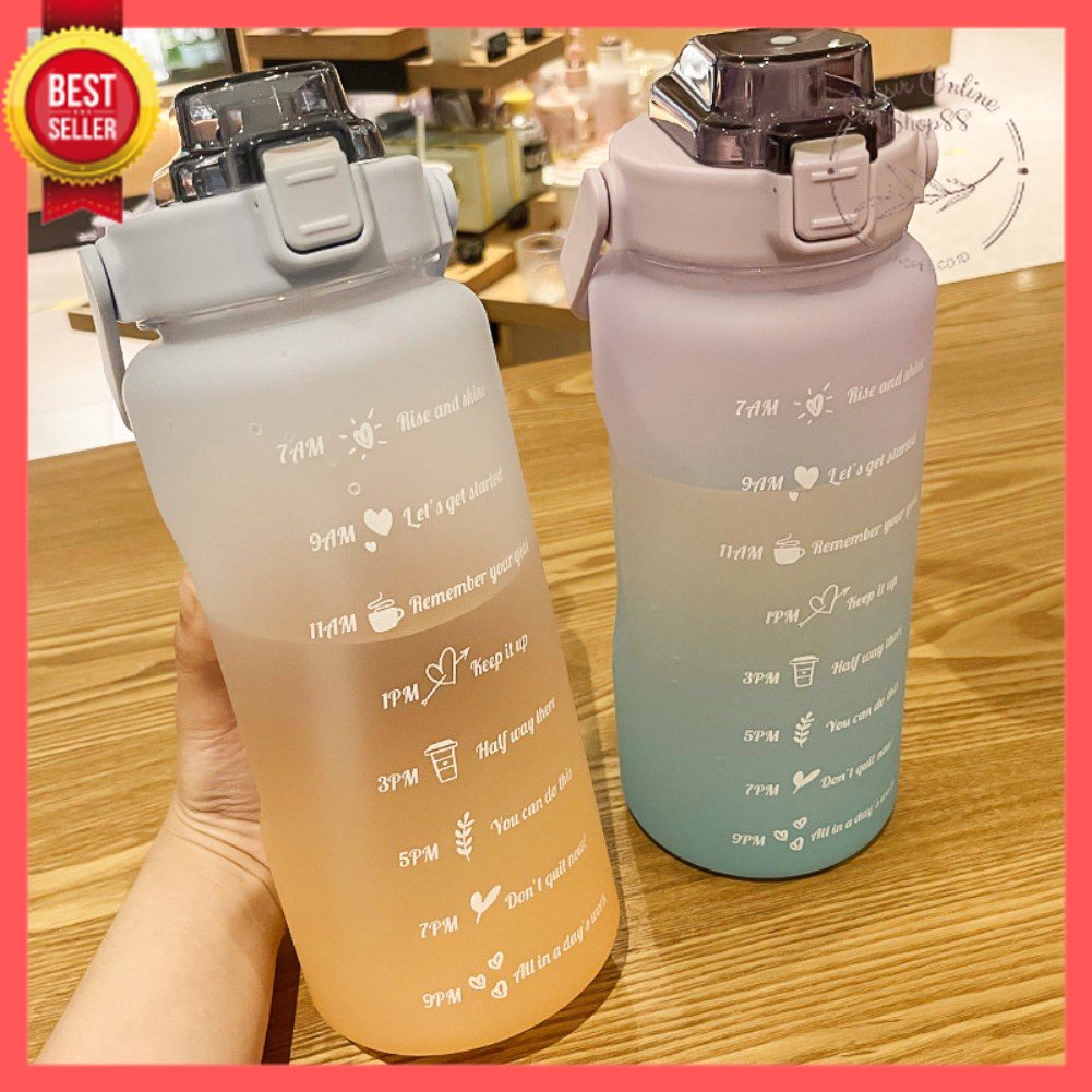 [GOS] -E102-  BOTOL MINUM 2 LITER QUITFIT BOTTLE / BOTOL MINUM MOTIVASI PENANDA WAKTU VIRAL TIKTOK