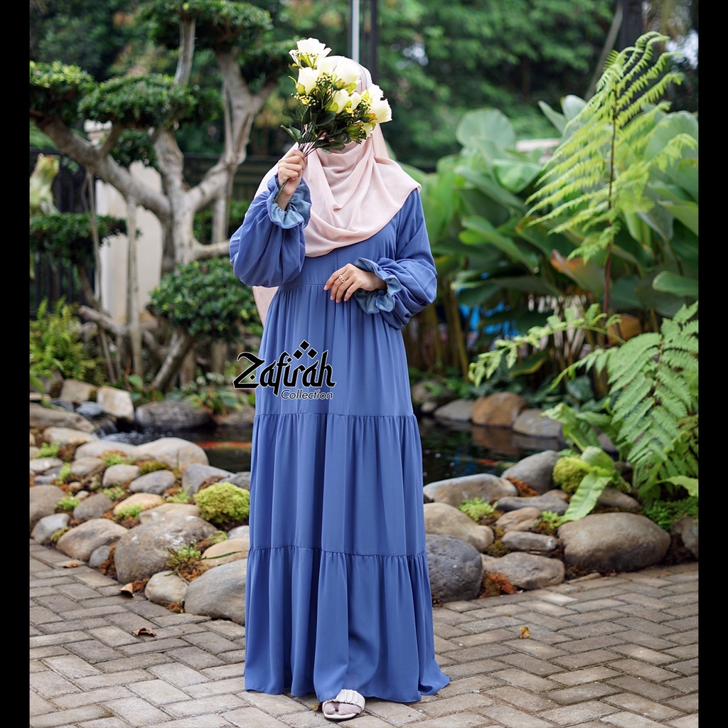 Gamis Ceruty Babydoll Terbaru Ori Zafirah Haseena Dress Muslim