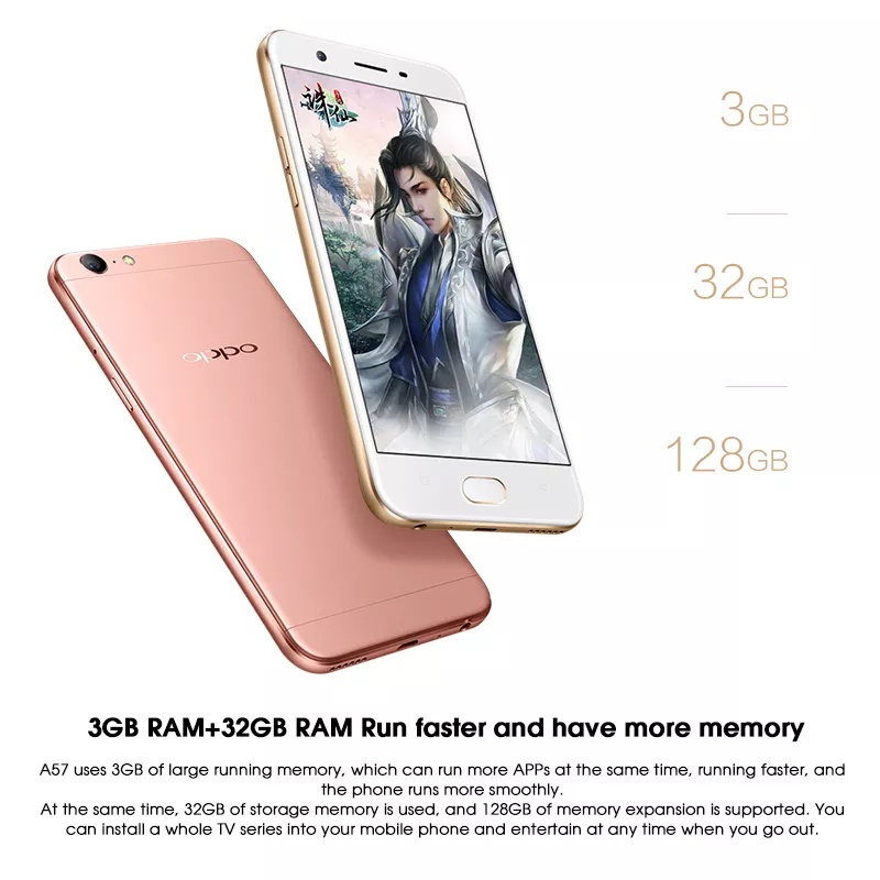 HP OPPO A57 Ram 4/64GB Smartphone 4G LET 5.2 inches 13MP+16MP Handphone COD