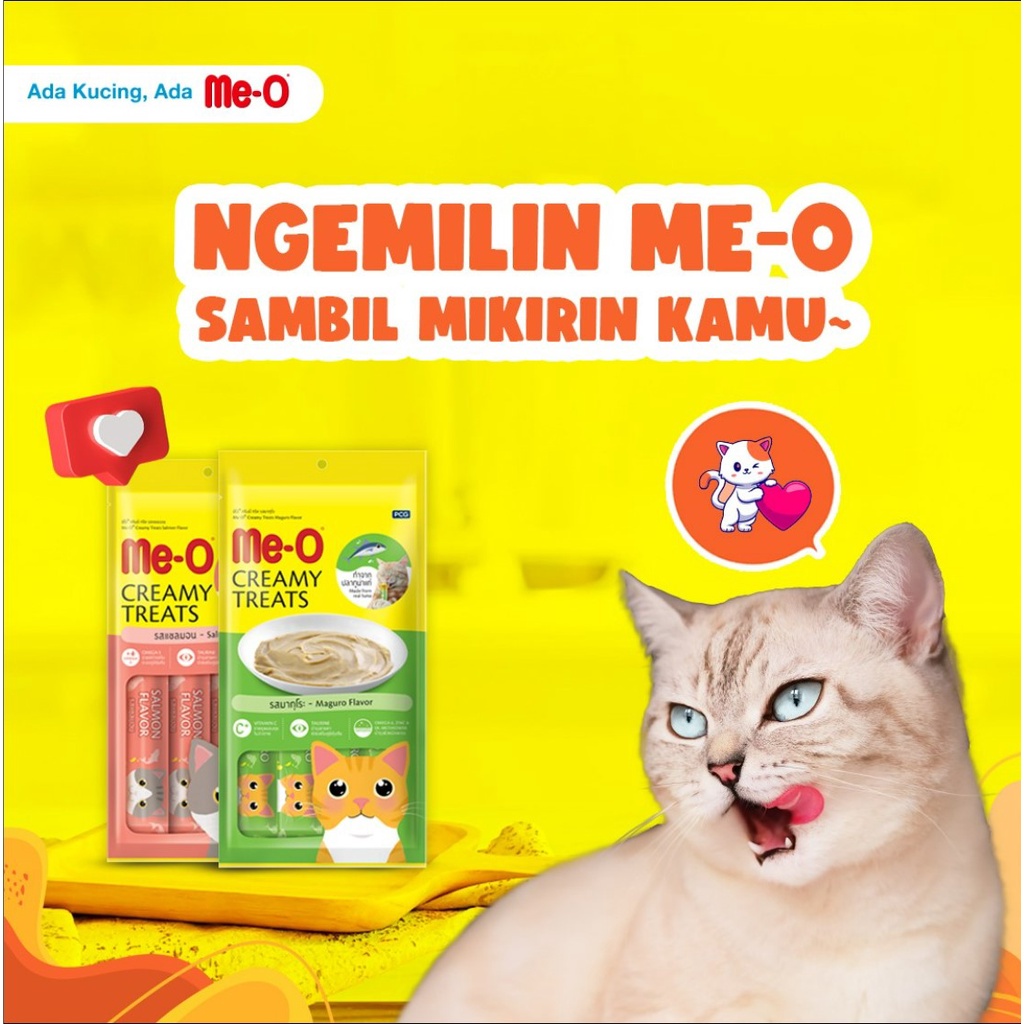 Meo Creamy Treats Snack Kucing Me-O Cemilan Kucing 60gr