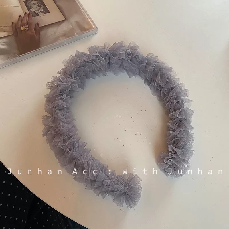 Bando Korea Bandana Lebar Anti Slip Wanita Import Aksesoris Rambut Bando Rambut Lace Kriwil Angel Sweet Korea Style