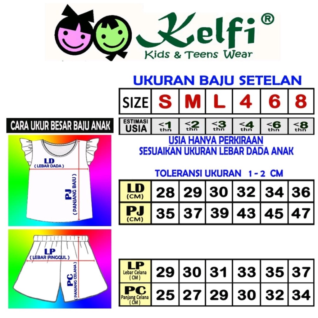 SNI Setelan Baju Anak Cewek Pendek (1-8 Tahun) Setelan Pendek Anak Baju Anak Perempuan Celana Pendek Anak Perempuan KELFI One set Baju dan Celana Satu Set Baju dan celana Anak