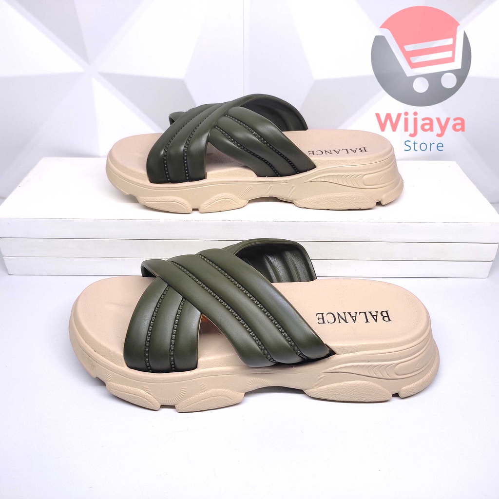 Sandal BALANCE 2201 Wedges Slop Wanita Sendal Import Cewek Perempuan