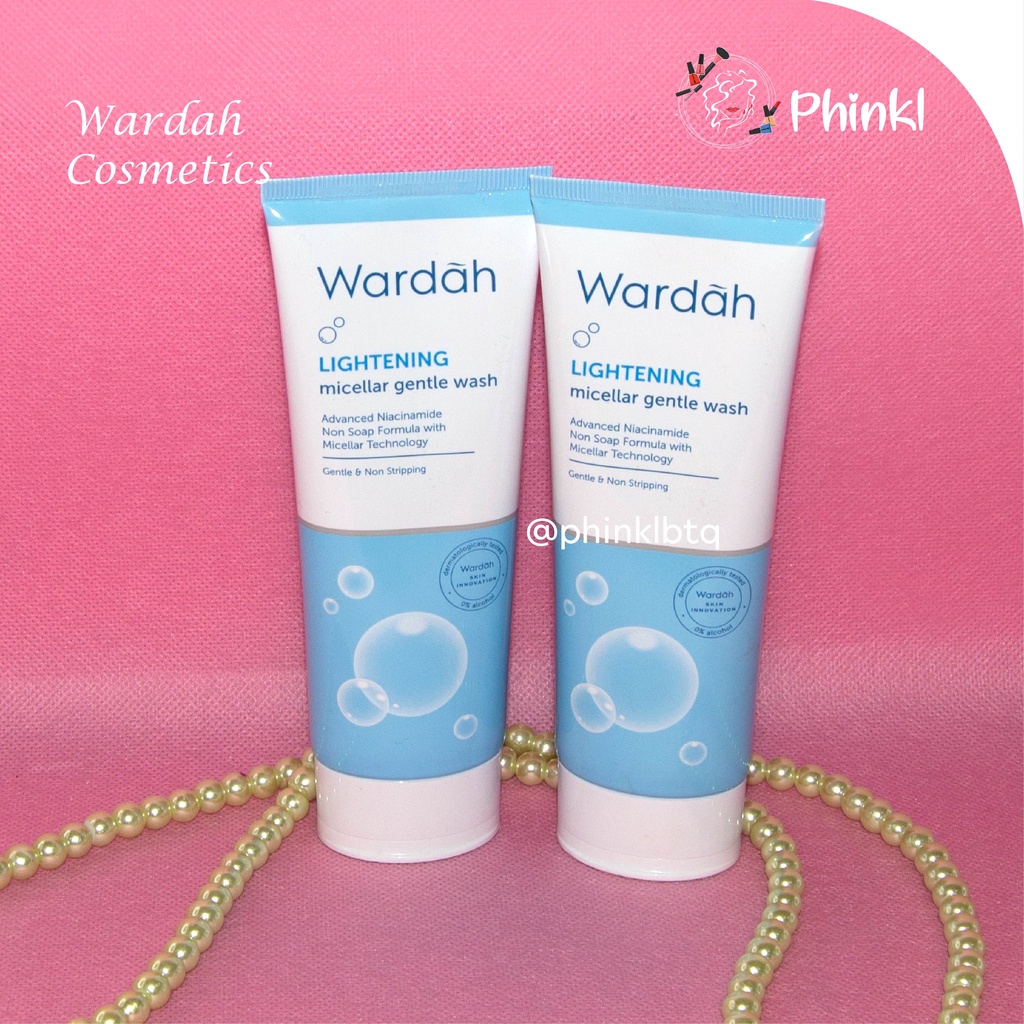 `ღ´ PHINKL `ღ´ ᘺᗩᖇᕲᗩᕼ Wardah lightening micellar gentle  wash biru pembersih wajah mencerahkan