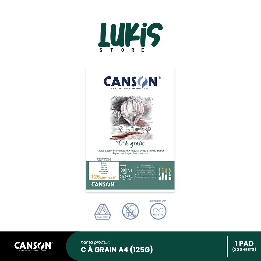 

CANSON C à Grain A4 125G | 30 Sheets | 400060605
