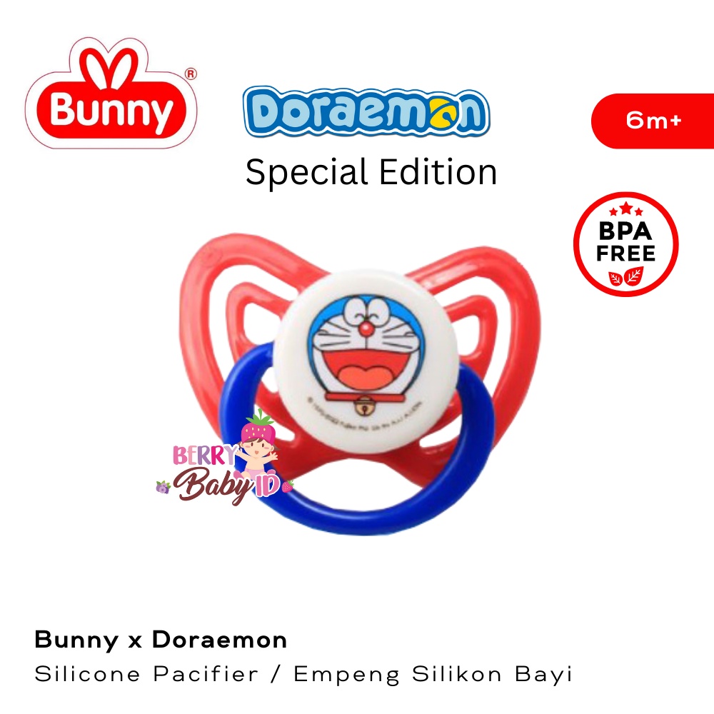 Lusty Bunny Doraemon Pacifier Soother Silicone Empeng Bayi Silikon 6m+ Berry Mart