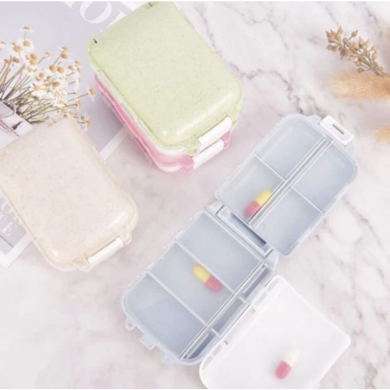 MH80KOTAK OBAT LIPAT 3 TINGKAT MOTIF KERAMIK (8KOTAK/SEKAT)/KOTAK OBAT LIPAT 3 SUSUN TEMPAT PENYIMPANAN CAPSULE PIL 8 SEKAT/KOTAK OBAT KERAMIK LIPAT 3