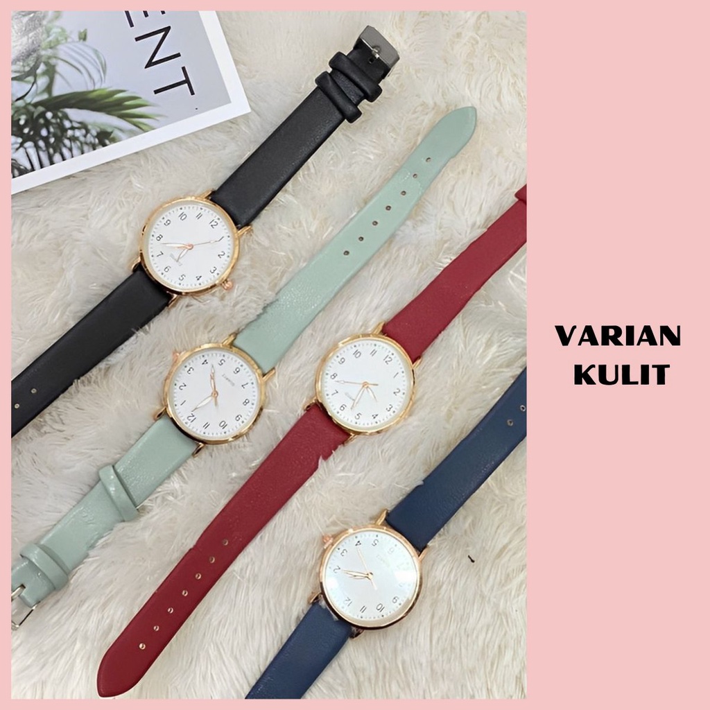 ✅COD [BBS] Jam Tangan Casual Gaya Retro Korea CandyCat Untuk Wanita Strap PU / Jam Tangan Wanita Casual