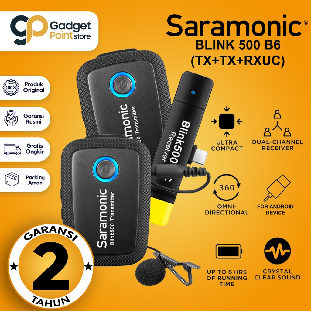 Mic Wireless SARAMONIC BLINK 500 B6 ( TX+TX+RXUC ) Wireless Microphone System