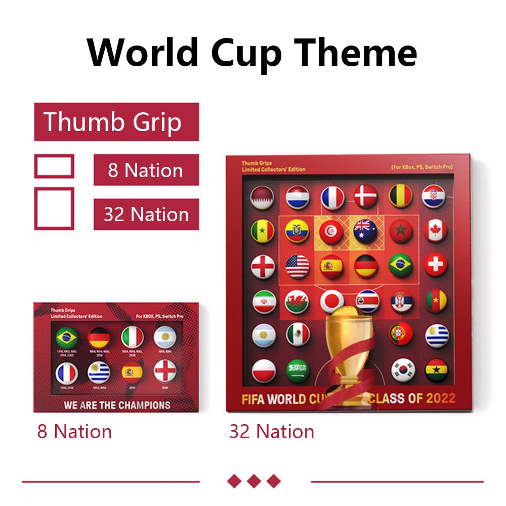 Qatar Set Thumb Grip Silikon Motif Piala Dunia Untuk Controller PS4 / PS5 / NSPRO / XBOX