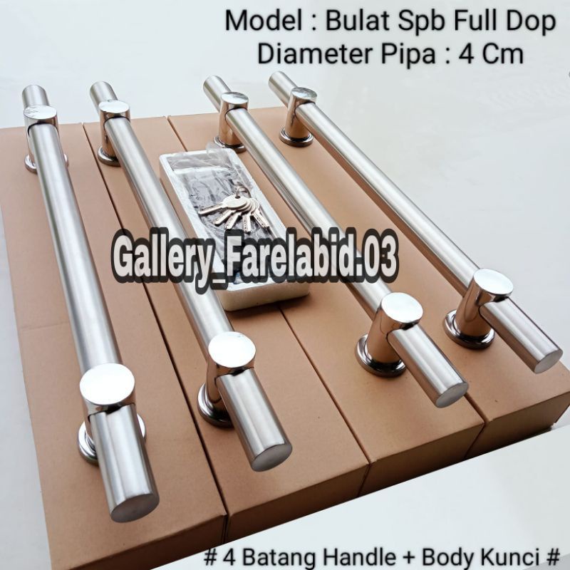 Handle Pintu Rumah Stainless Steel Kotak Crom 45 Cm Full Set Body Kunci Gagang Pintu Rumah Modern Mewah Set Bodi Pelor Pegangan Pintu Kupu Tarung Bulat Tarikan Pintu Rumah Utama Minimalis